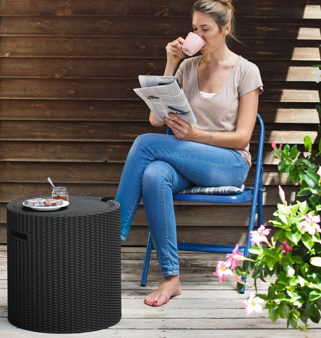 Стол-сундук садовий пластиковый KETER COOL STOOL, коричневый Киев - изображение 12