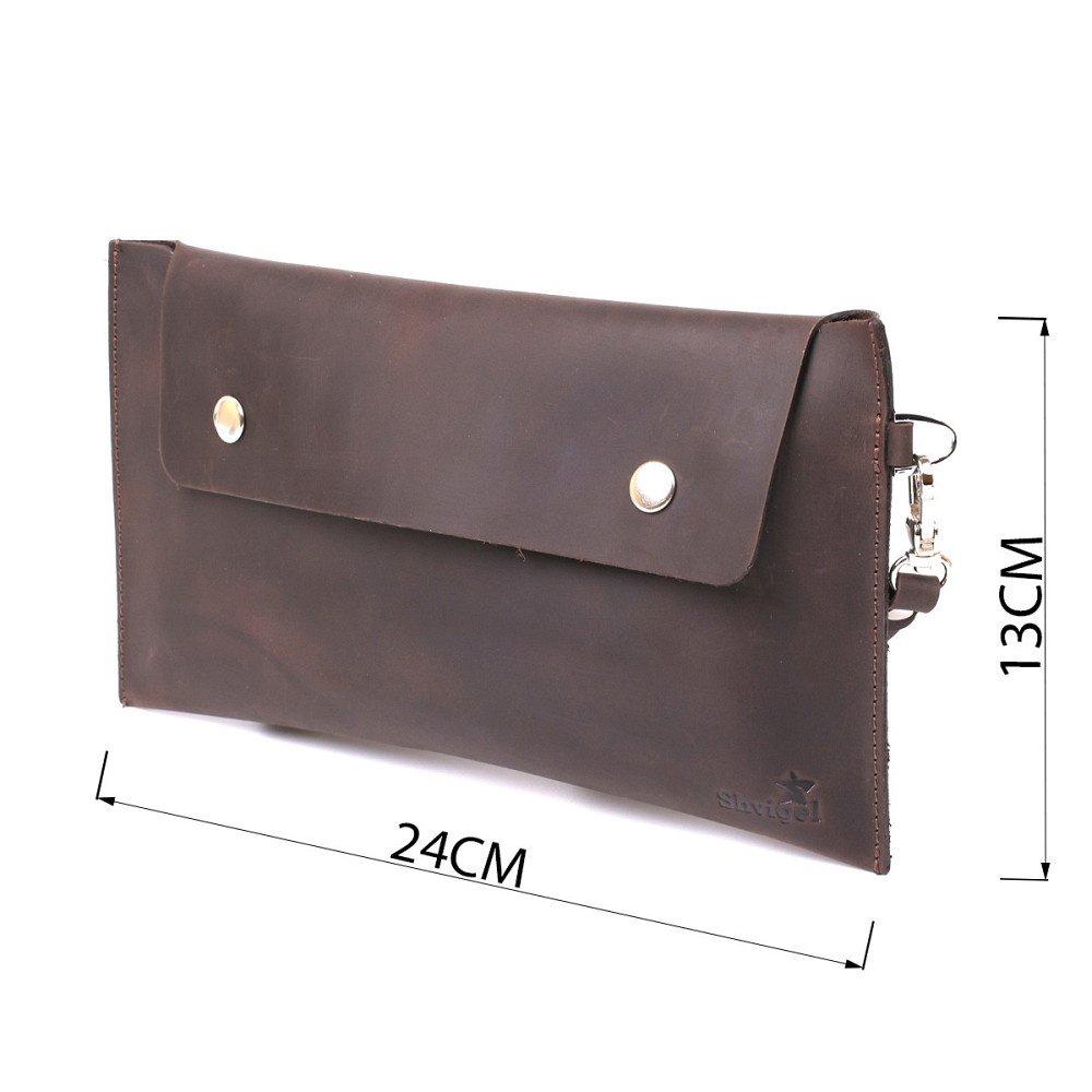 Шкіряна вінтажна тревел-косметичка Shvigel 16428 Коричневий Київ - фото 8