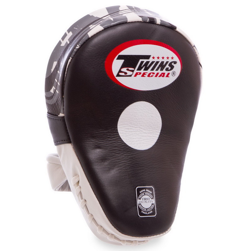 Лапа вигнута для боксу та єдиноборств TWINS PML10 розмір 18x27x4,5 см чорний-білий Київ - фото 1
