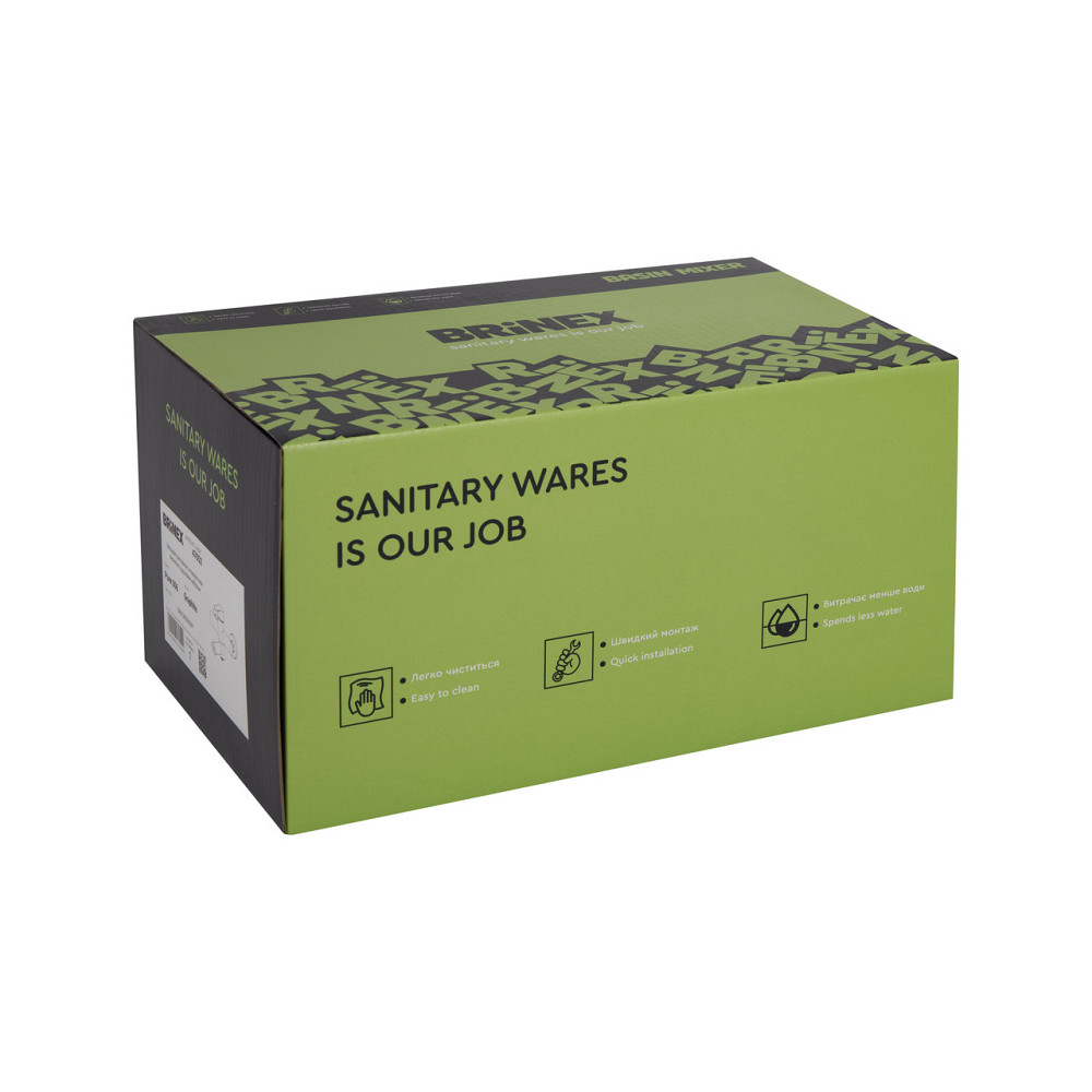 Змішувач для ванни Brinex Pure 006 з поворотним виливом (з душовим гарнітуром) Graphite BRIPUR006GRP Київ - фото 8