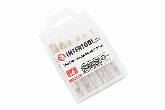 Набір свердл-мітчиків по металу 6шт M3X0,5/M4X0,7/M5X0,8/M6X1,0/M8X1,25/M10X1,5мм HSS SD-5841 Київ