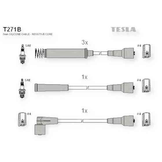 Провід Опель Vectra A 1,8-2,0i, Kadett E 1,8 TESLA високовольтні Мукачево