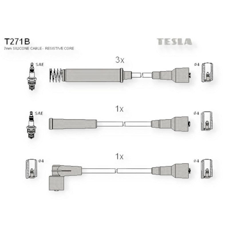 Провід Опель Vectra A 1,8-2,0i, Kadett E 1,8 TESLA високовольтні Мукачево - фото 1