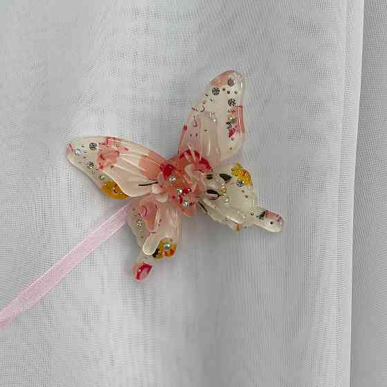 Магніти для штор і гардин Метелик Люсі набір 2 шт Рожевий (81-172) Київ