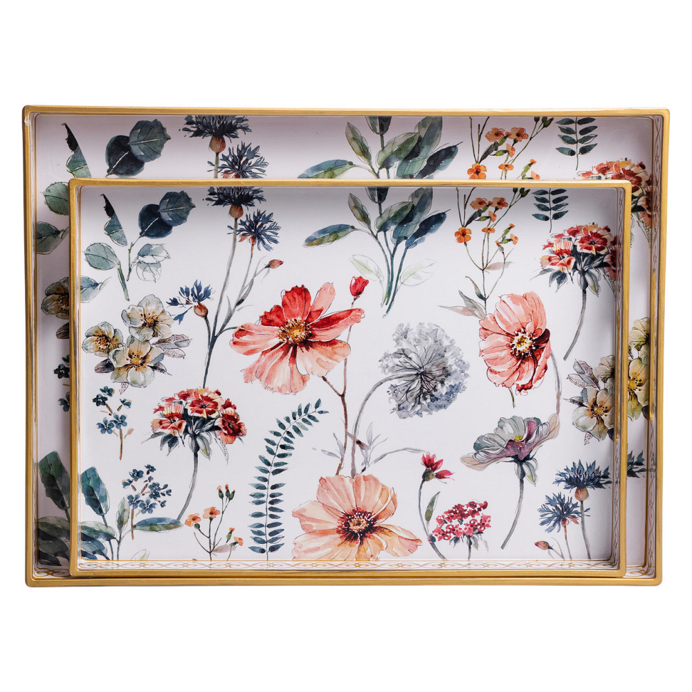 Набір прямокутних підносів для подачі їжі 2 (шт) 40×30×4 (см) гарні декоративні таці для кухні, у ліжко, на стіл HP-HK-19 Коломия - фото 2