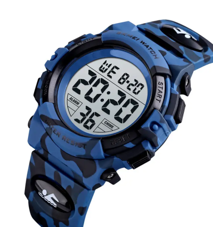 Дитячий спортивний наручний годинник Skmei Kids 1548 (Темно-синій камуфляж) Вінниця