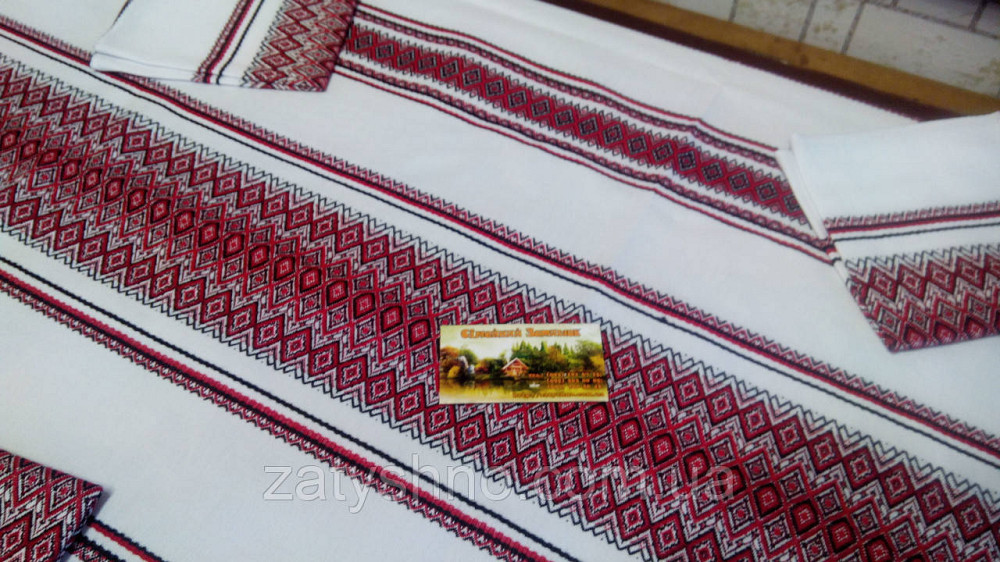Скатертина червона в українському стилі Київ - фото 3