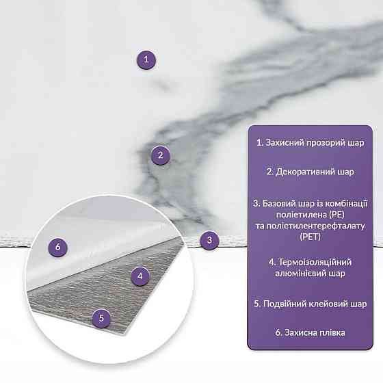 Самоклеящаяся стеновая PET плитка в рулоне 600х3000х2мм SW-00001690 Днепр