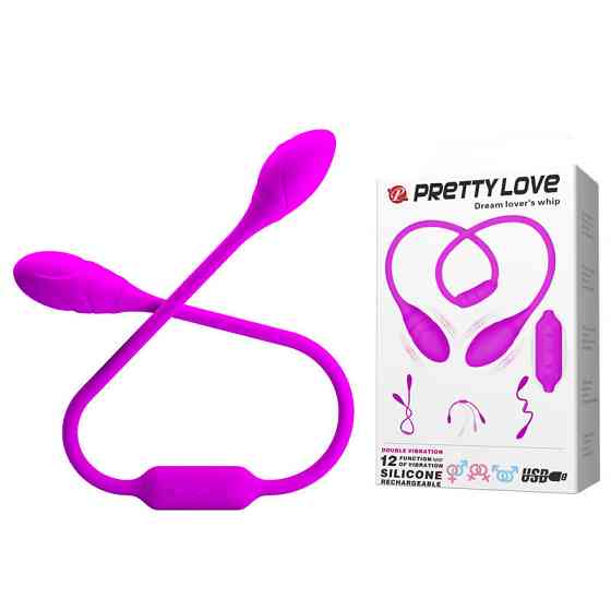 Гибкий вибростимулятор для пар PRETTY LOVE Dream Lover's Whip, фиолетовый, 65.5 х 3.2 см Sex Aura Киев