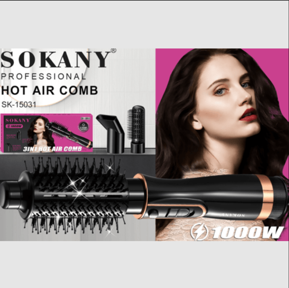 Фен-щетка SK-15031 1000 Вт, 3 в 1: фен, щетка для выпрямления, насадка для завивки, универсальная укладка Одесса - изображение 7