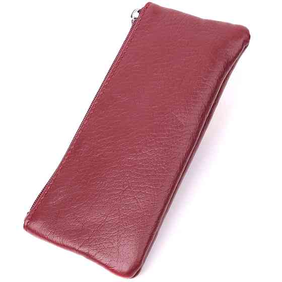 Шкіряна ключниця на блискавці Бордовий (ST Leather) Київ