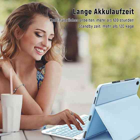 Чохол з Bluetooth-клавіатурою для Lenovo Tab M10 Plus 3-го покоління 10.6”, блакитний з тримачем для стилуса, QWERTY розкладка Київ