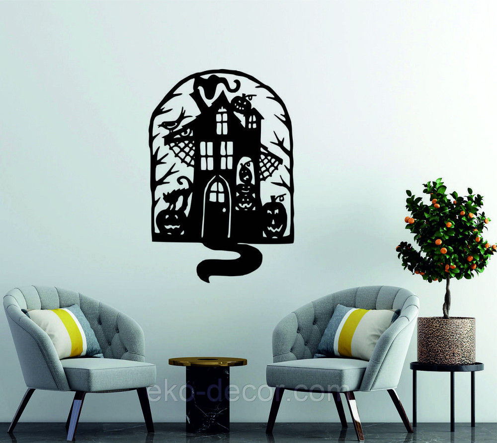 Декоративне настінне Панно «Замок», Декор на стіну 110*74 см, Чорний Київ - фото 3