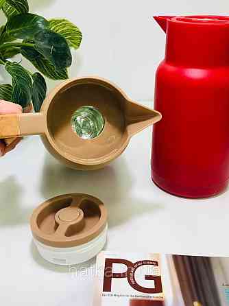 Термос «Дойч» 1000 мл скляна колба пластиковий корпус утримання тепла до 12-24 годин червоний Київ