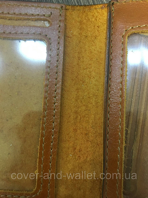 Шкіряна обкладинка на права жовтого кольору з відділеннями для карток Київ - фото 4