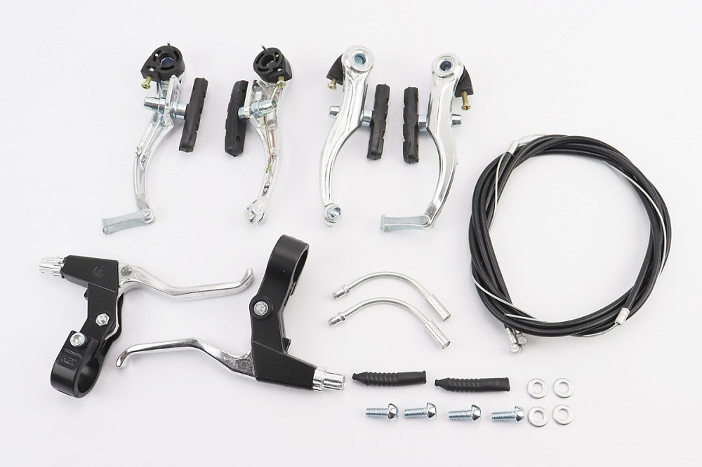 Гальмо V-brake 115мм (2 колеса) з ручками, тросами, алюмінієве Київ - фото 1