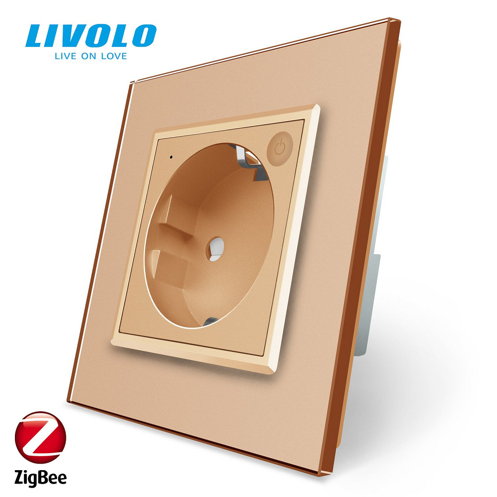 Розумна розетка ZigBee з заземленням Livolo золото (VL-FCTC16AZ-2BP) Коломыя - изображение 8