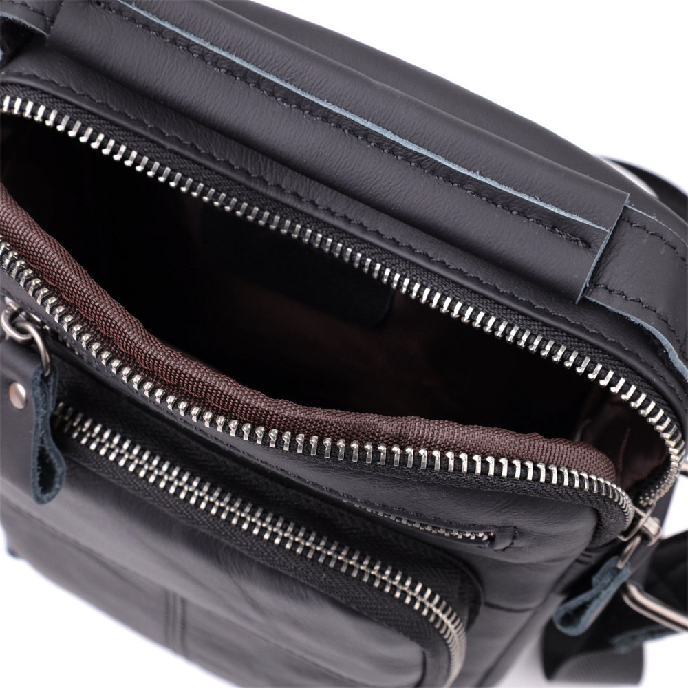 Деловая мужская сумка из натуральной кожи Черный (Vintage) Киев - изображение 1