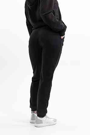 Модный удобный костюм унисекс из хлопка с капюшоном демисезонный чёрный для дома и прогулок Львов