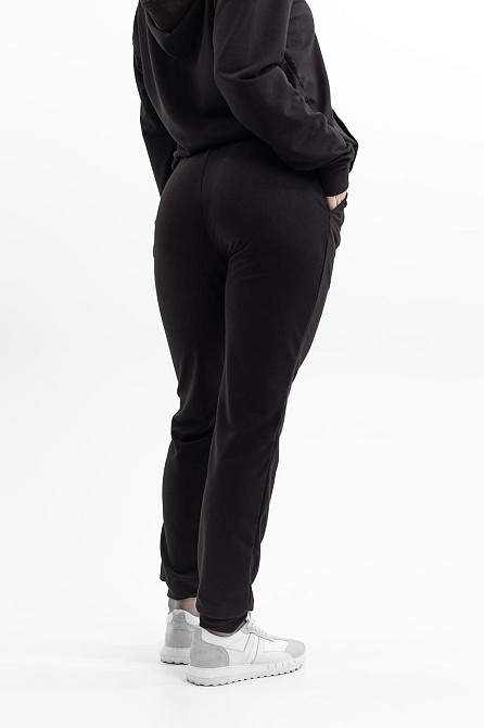 Модный удобный костюм унисекс из хлопка с капюшоном демисезонный чёрный для дома и прогулок Львов - изображение 5