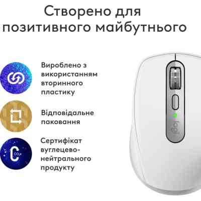 Мишка Logitech MX Anywhere 3S для MAC Wireless Pale Grey (910-006946) Вінниця