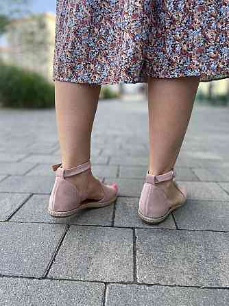 M.KRAFT Босоніжки жіночі пудрові літні M.KRAFT 0532 натуральна замша / Замшеві босоніжки на низ Коломыя