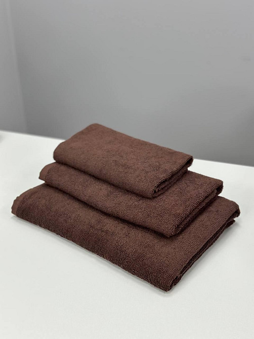 Рушник однотонний Ideal Textile 70х140 см 400 г/м2 шоколадний (56860928) Чернівці - фото 4