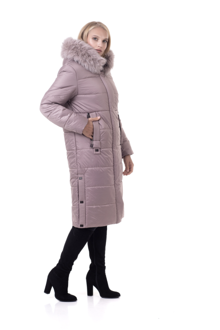 Стильный пуховик с меховой опушкой на капюшоне 165 Киев - изображение 2