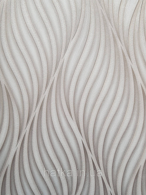 Обои виниловые на флизелине метровые Sintra Edelina абстракция волны листья структурные 3д беж золото серебро Киев - изображение 1