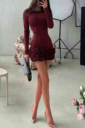 Женское стильное мини-платье из итальянского трикотажа Бордо, 40/42 Одесса