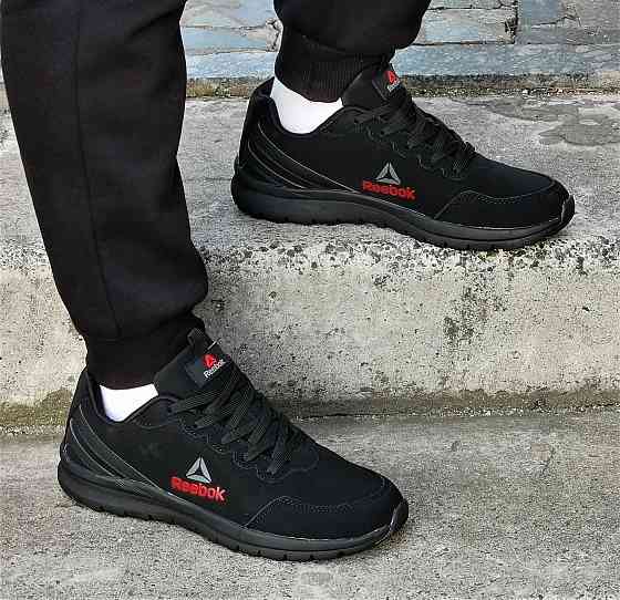 Кроссовки Reebok Черные Рибок Кожа Женские (размеры: 36,37,38,39,40,41) Днепр