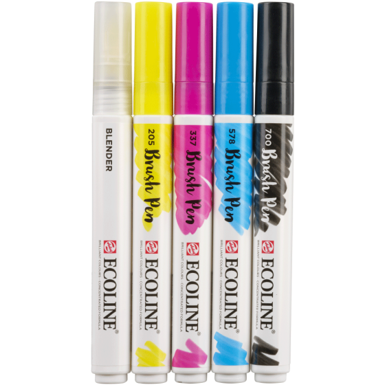 Набор кистей-ручек Ecoline Brushpen PRIMARY X 5кол Royal Talens Киев