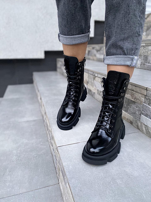 SOTHBY'S Черевики жіночі Sothby's чорні шкіра лакована 37/39р. (M-1730 4195) Коломыя - изображение 2