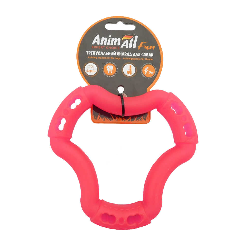 Игрушка AnimAll Fun кольцо 6 сторон для собак, коралловое, 15 см Киев - изображение 1