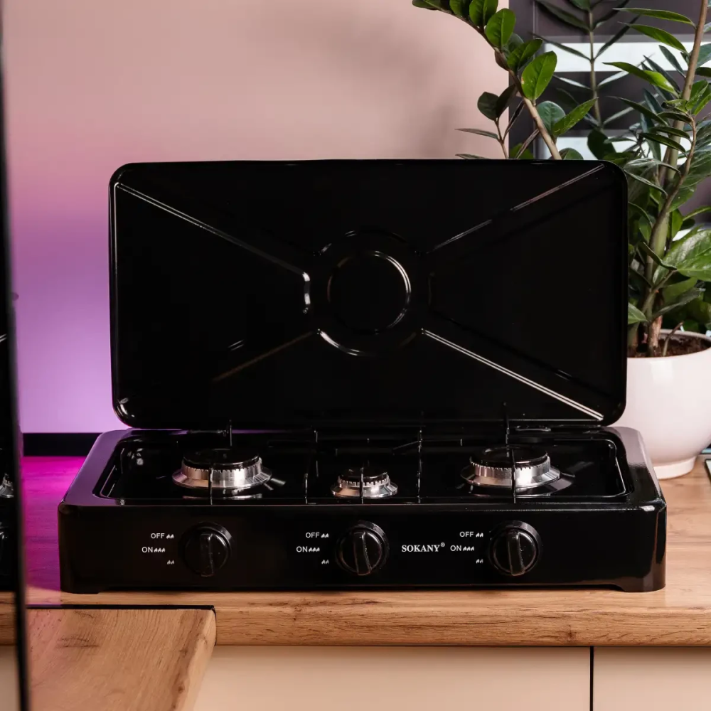 Газовая плита настольная на 3 конфорки Sokany под баллонный газ Lugi SK-07003 Киев - изображение 5