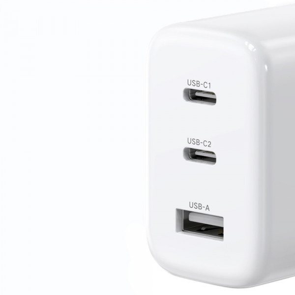 Зарядний пристрій 3xUSB 65W (2xType-C+USB QC3.0) Fast Charger Білий CD275 Ugreen (90496) Киев - изображение 2