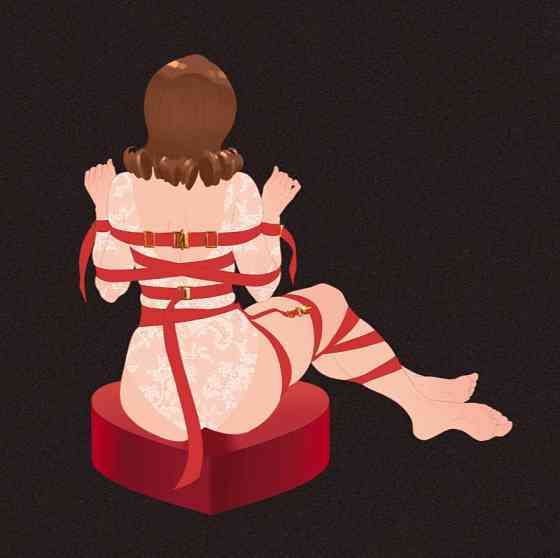 Фіксатор бондаж з бантом для нижньої частини тіла UPKO Bowknot, червоний Sex Aura Київ
