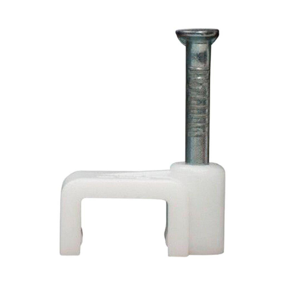 Скоба кабельная плоская 6 мм (100 шт) White Киев - изображение 1