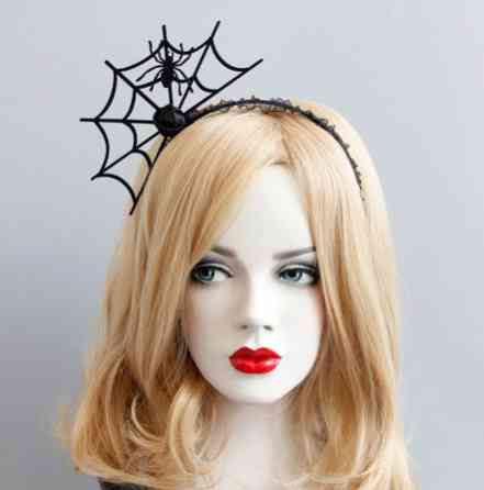 Обруч на Хэллоуина Паутина и паук one size черный Киев