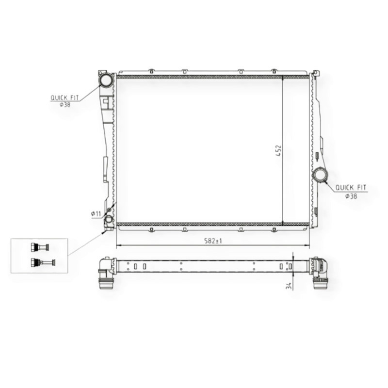 Радиатор двигателя BMW 3 (E46) (00-05) охлаждения Мукачево - изображение 1
