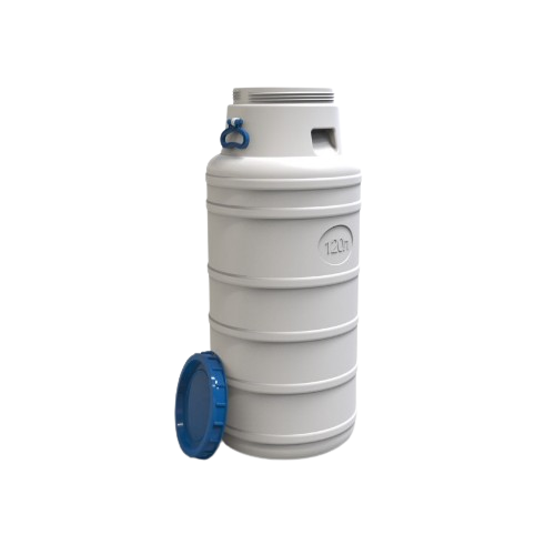 Бідон харчовий 120л білий кришка з ущільненням (d28см/синя) LITOLAN Житомир - фото 3