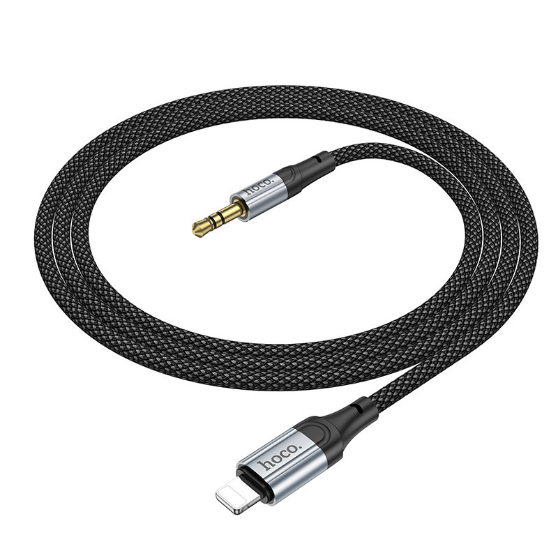 Аудiокабель HOCO UPA26 iP to 3.5mm male, nylon braid, 1m, Black Одеса - фото 7