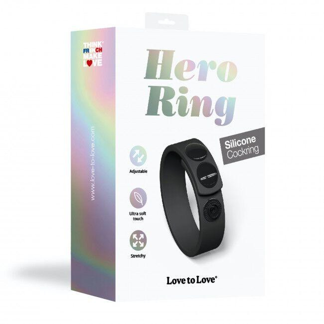Регулируемое эрекционное кольцо на кнопках Love To Love HERO RING - BLACK ONYX Sex Aura Киев - изображение 7