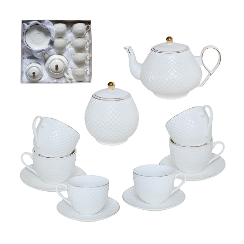 Сервіз чайний Белла 14 предметів (ч.260мл/блюдце d13,5см*6шт + чайник 1000мл + цукорниця 460мл) S&T Житомир - фото 1
