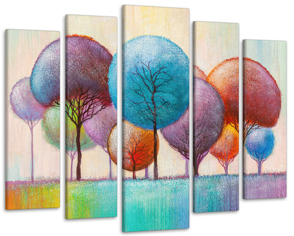 Модульна картина у вітальню / спальню Абстракція Казковий ліс Art-458_5 ( 80х118см ) Київ - фото 1