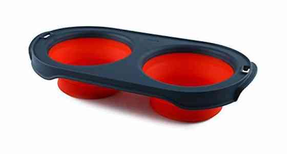 Подвійна складана миска для собак і котів Dexas Collapsible Pet Feeder (Дексас Пет Фідер) 17х17х4 см — 600 мл, Червоний Запоріжжя