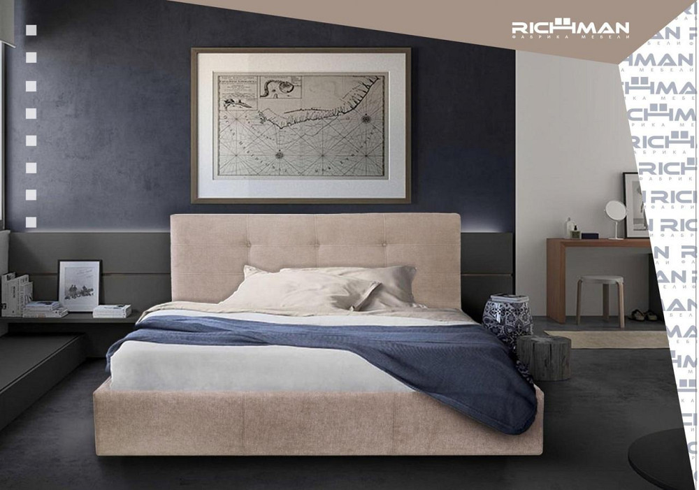 Кровать Manchester Comfort 140 х 200 см Мисти Milk A1 С подъемным механизмом и нишей для белья Бежевый Днепр - изображение 18