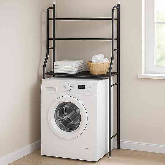 Стелаж для зберігання над пральною машиною, LAUNDRY RACK TW-106, Чорний / Полиця над унітазом / Полиця стелаж у ванну Київ