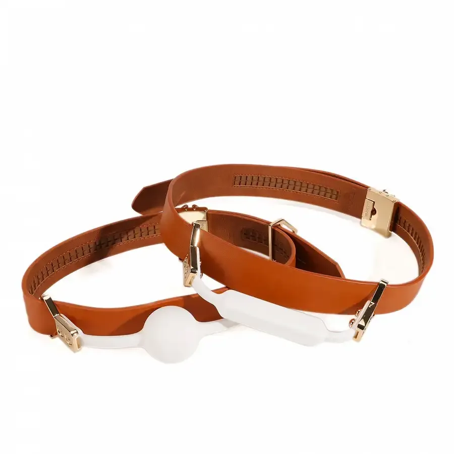 Шкіряний кляп з 2-ма насадками LOCKINK Ball-Gag & Gag-bite Set - Brown Львов - изображение 7