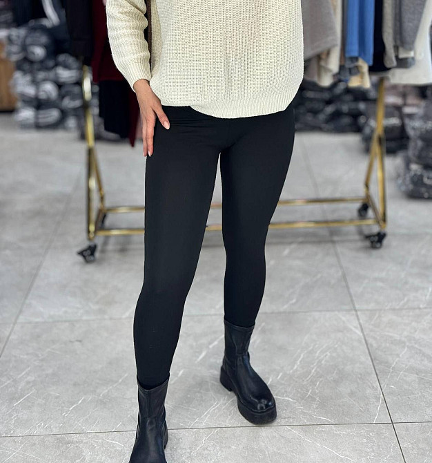 Жіночі теплі лосини з корсетним поясом на гачках рубчик з начісом Одеса - фото 4